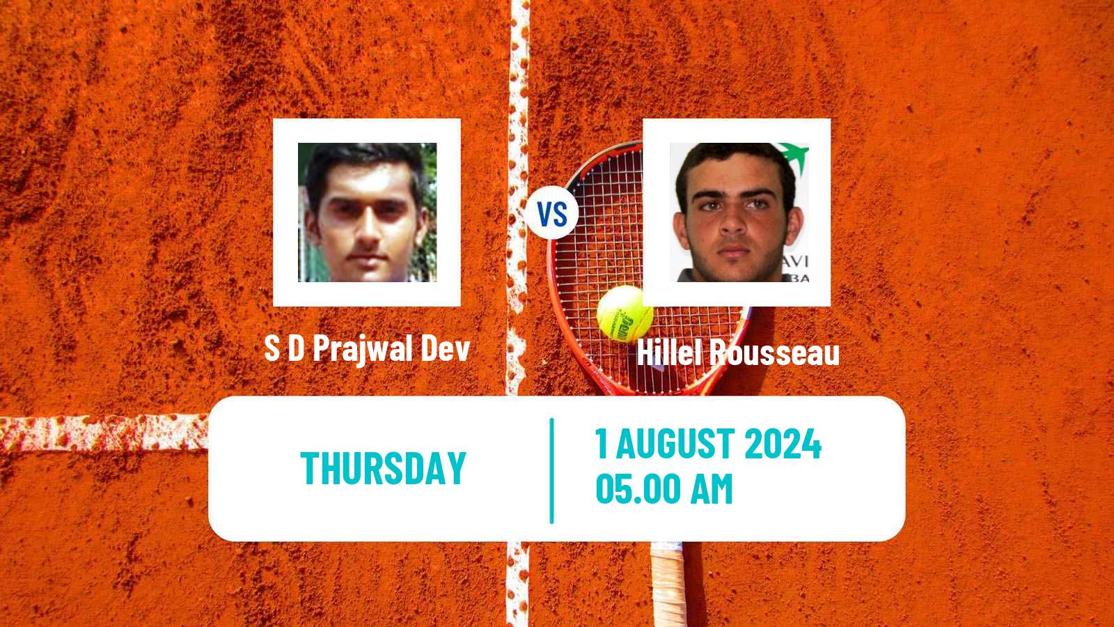 Tennis ITF M25 Brazzaville Men S D Prajwal Dev - Hillel Rousseau