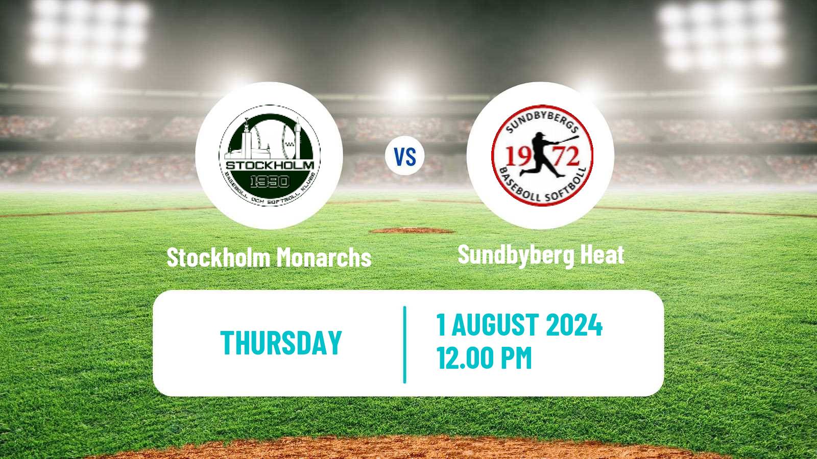 Baseball Swedish Elitserien Baseball Stockholm Monarchs - Sundbyberg Heat