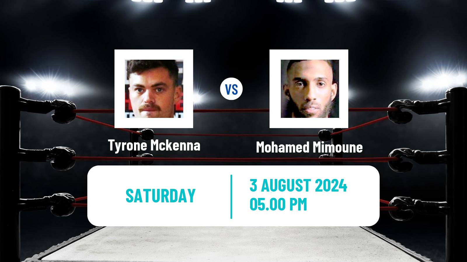 Boxing Welterweight Others Matches Men Tyrone Mckenna - Mohamed Mimoune