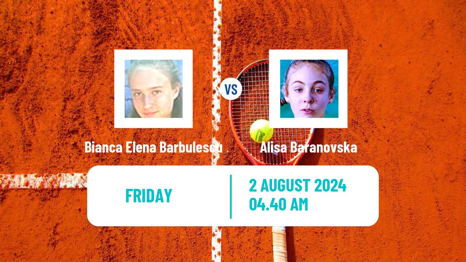 Tennis ITF W15 Brasov Women Bianca Elena Barbulescu - Alisa Baranovska