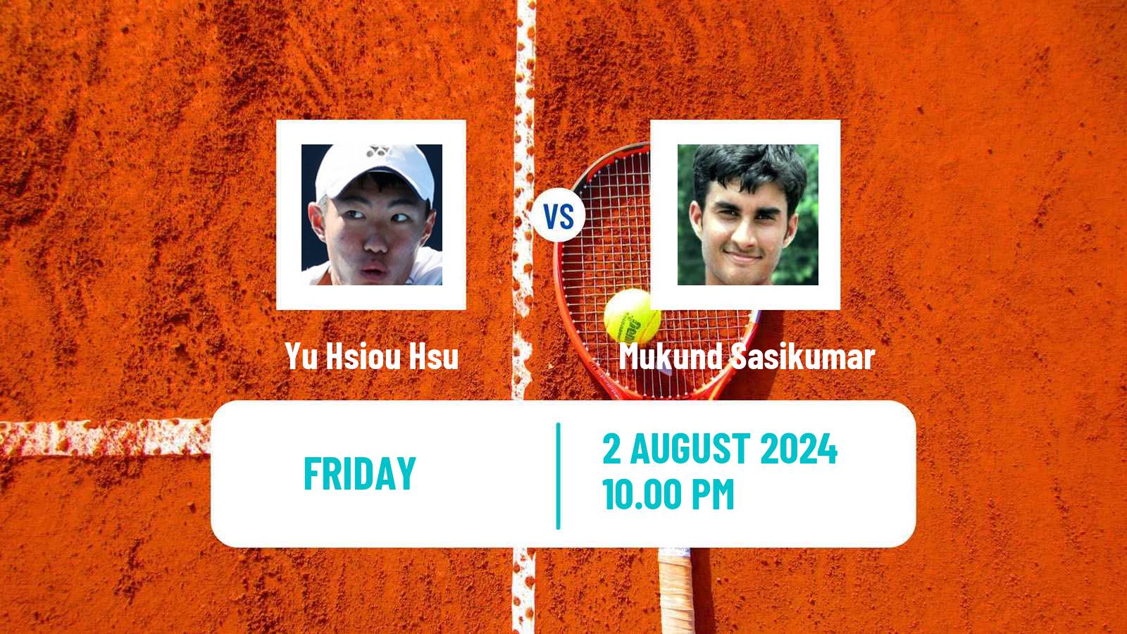 Tennis ITF M25 Taipei Men Yu Hsiou Hsu - Mukund Sasikumar