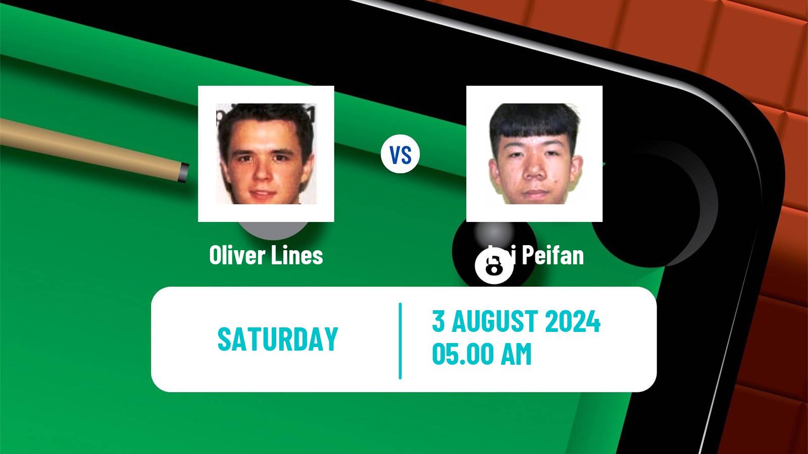 Snooker British Open Oliver Lines - Lei Peifan