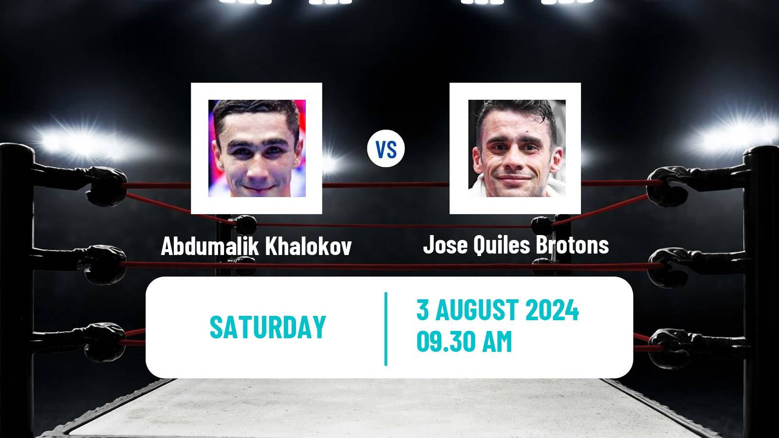 Boxing Featherweight Olympic Games Men Abdumalik Khalokov - Jose Quiles Brotons