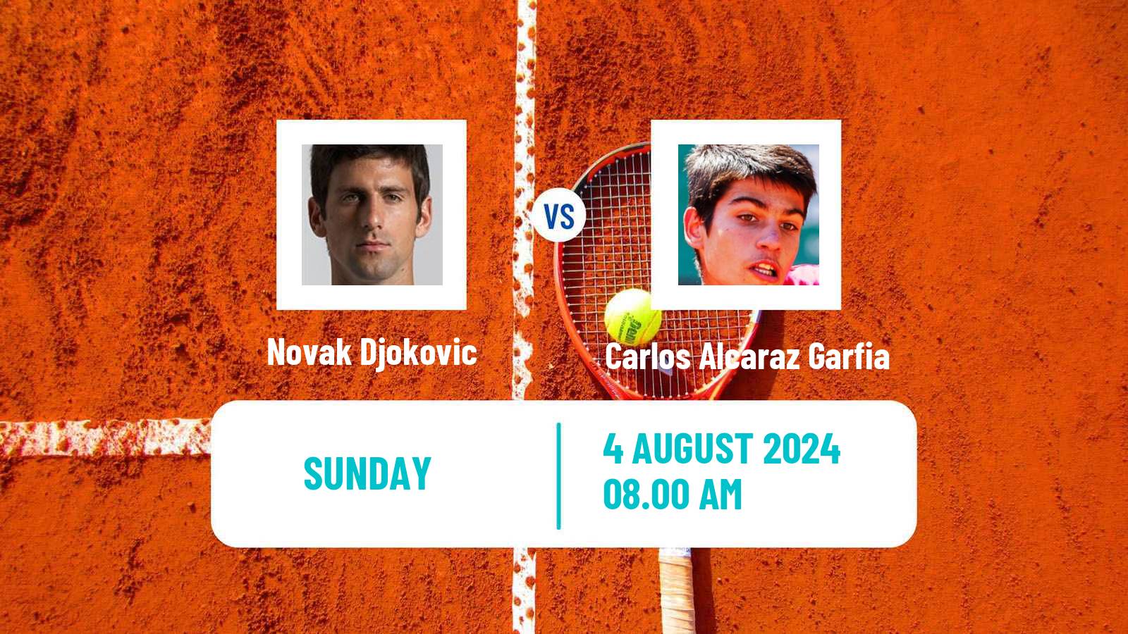 Tennis ATP Olympic Games Novak Djokovic - Carlos Alcaraz Garfia