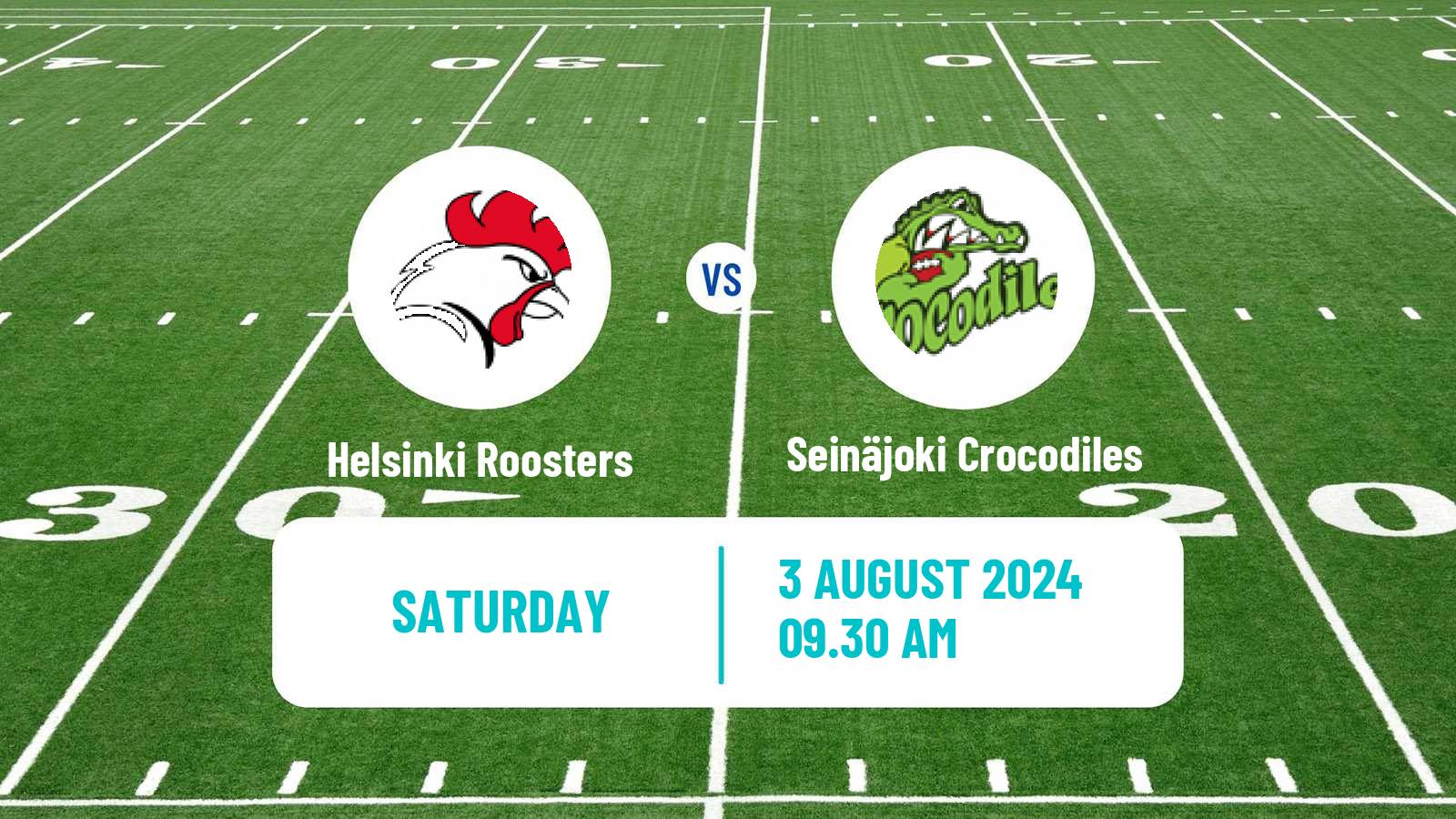 American football Finnish Vaahteraliiga Helsinki Roosters - Seinäjoki Crocodiles