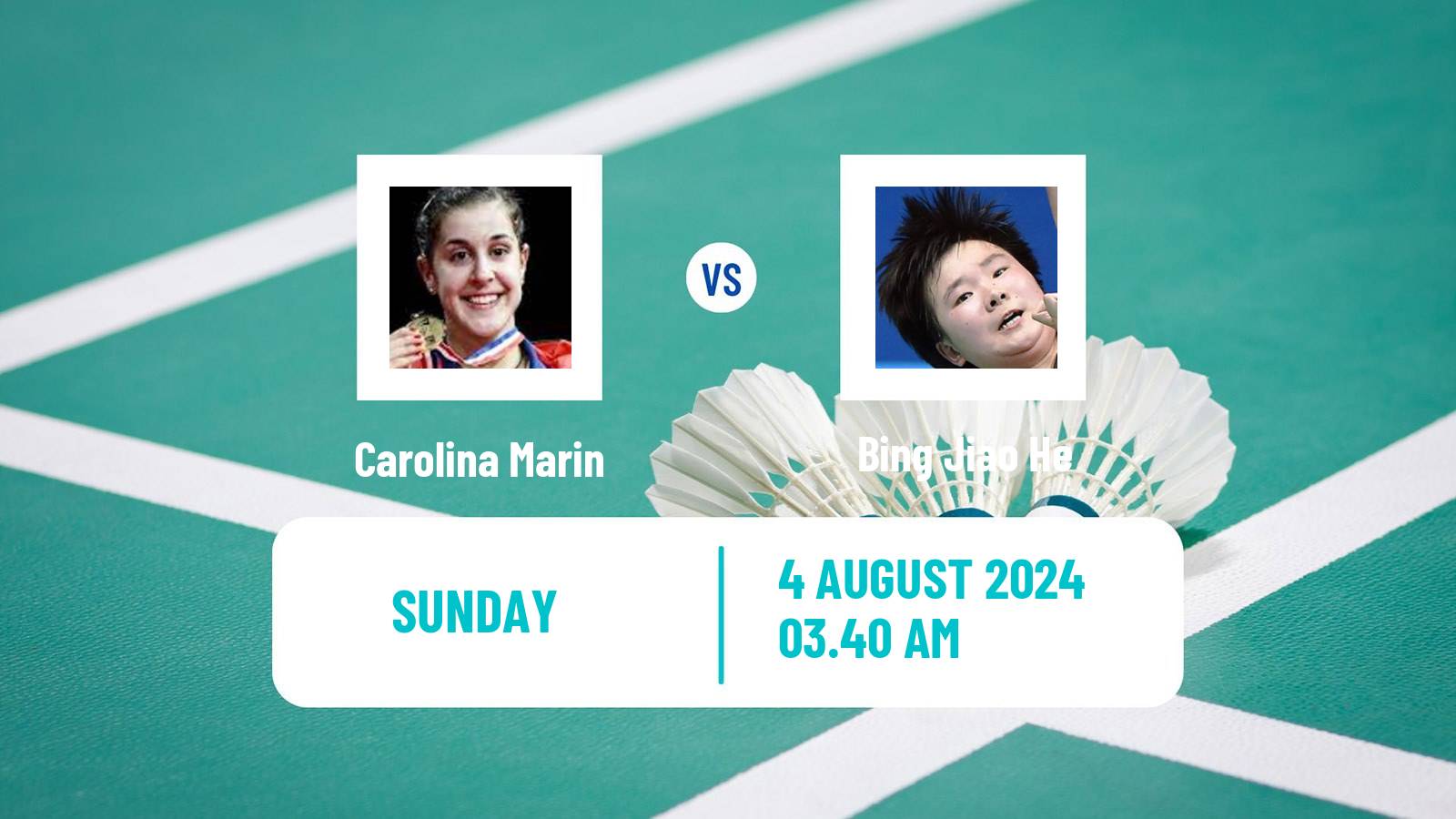 Badminton BWF Olympic Games Women Carolina Marin - Bing Jiao He