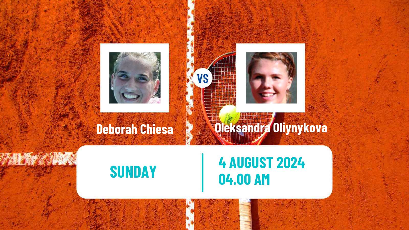 Tennis ITF W35 Koge Women Deborah Chiesa - Oleksandra Oliynykova