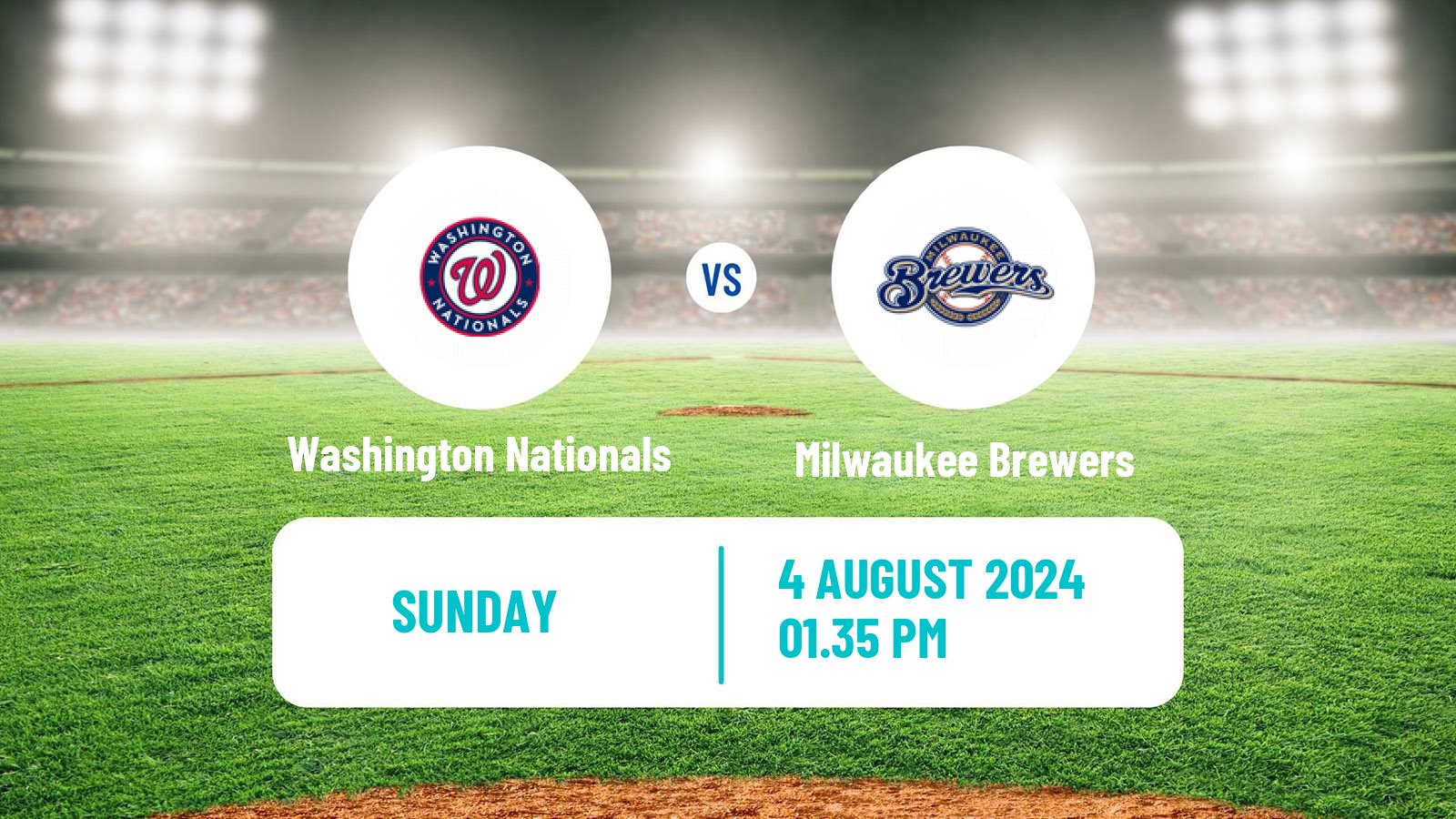 Baseball MLB Washington Nationals - Milwaukee Brewers