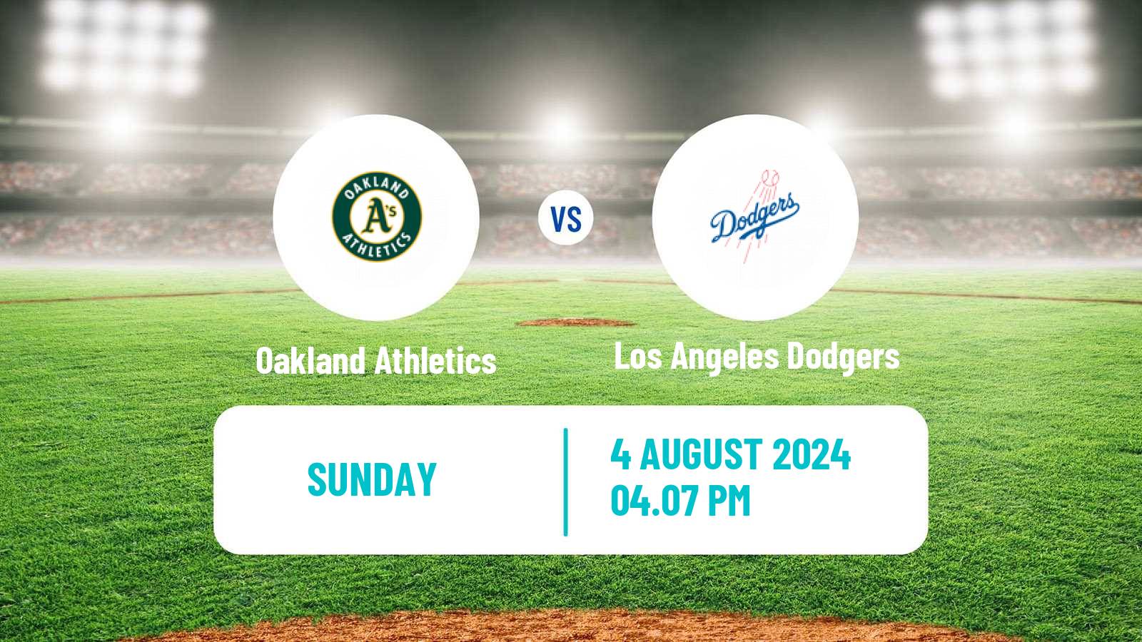 Baseball MLB Oakland Athletics - Los Angeles Dodgers