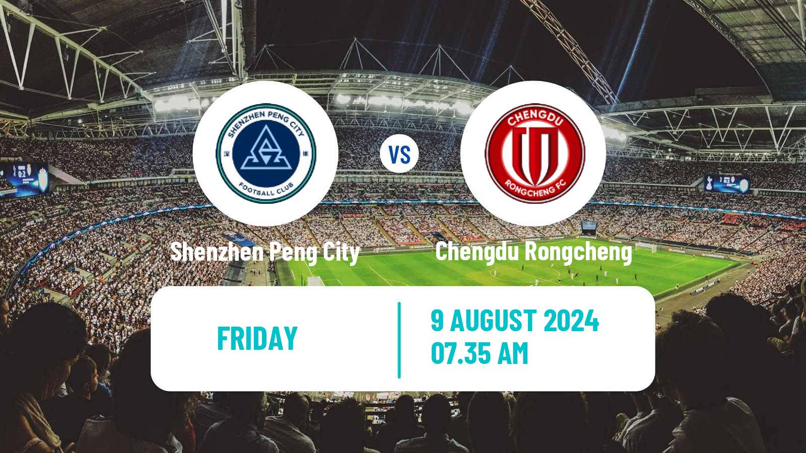 Soccer Chinese Super League Shenzhen Peng City - Chengdu Rongcheng