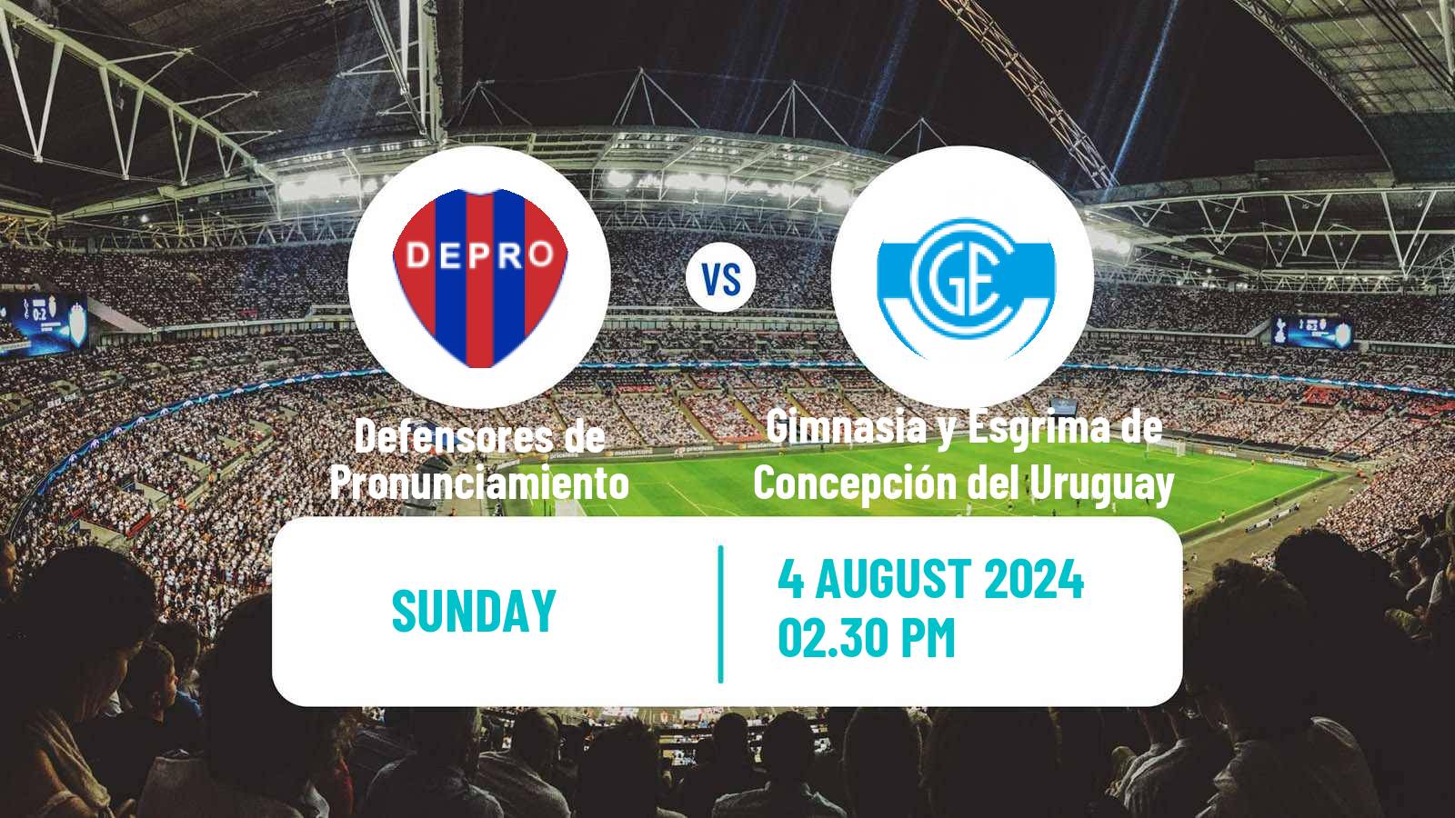 Soccer Argentinian Torneo Federal Defensores de Pronunciamiento - Gimnasia y Esgrima de Concepción del Uruguay