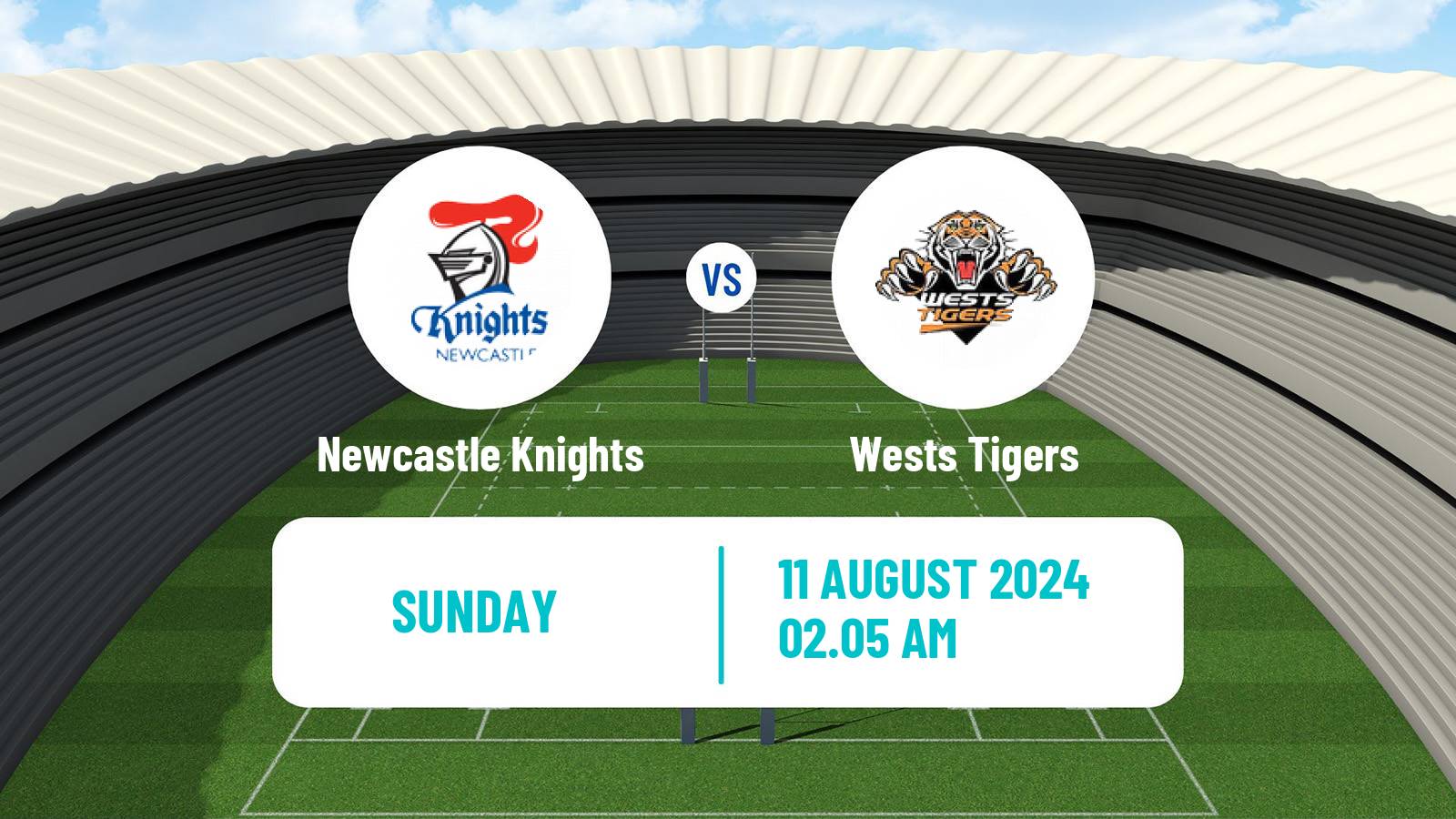 Rugby league Australian NRL Newcastle Knights - Wests Tigers