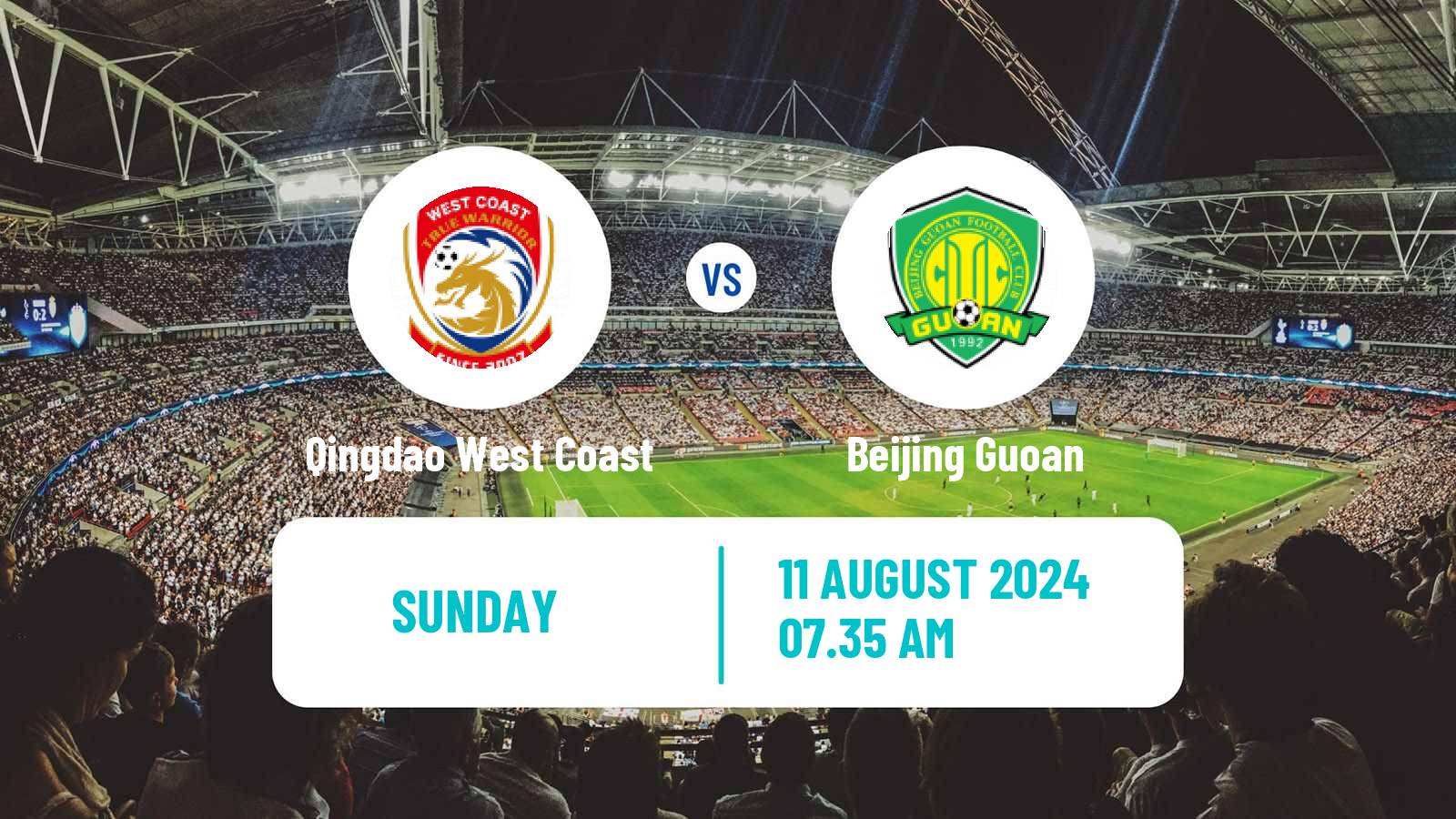 Soccer Chinese Super League Qingdao West Coast - Beijing Guoan