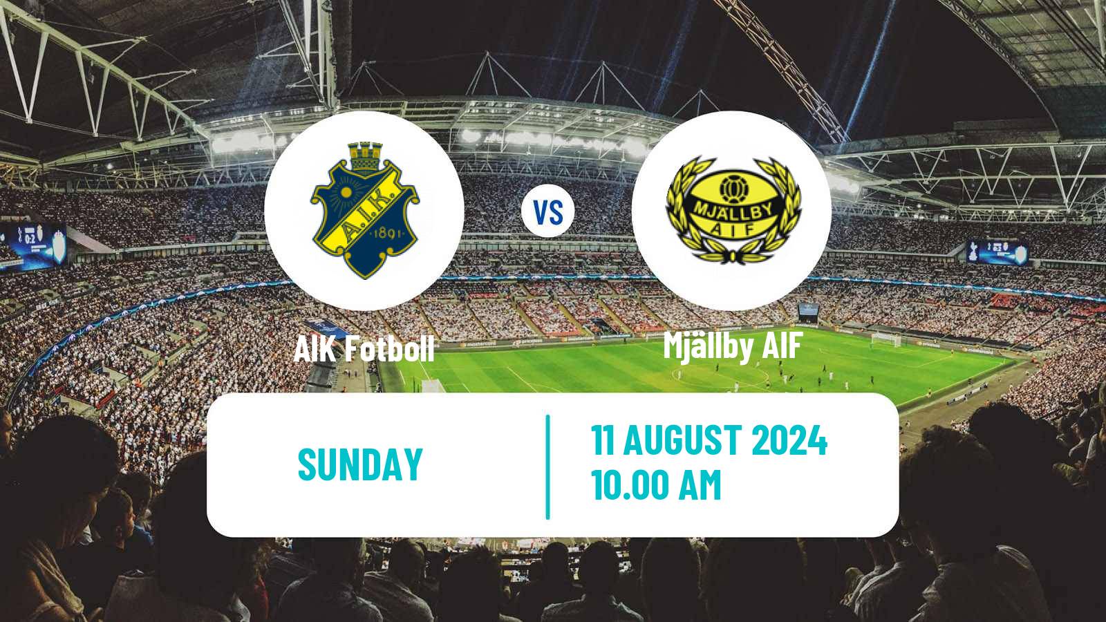 Soccer Swedish Allsvenskan AIK - Mjällby