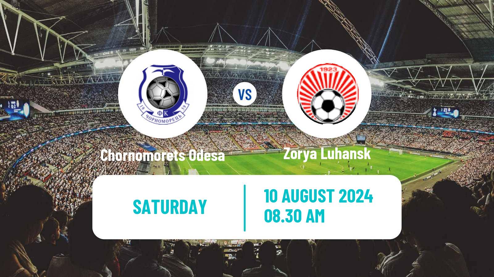 Soccer Ukrainian Premier League Chornomorets Odesa - Zorya Luhansk