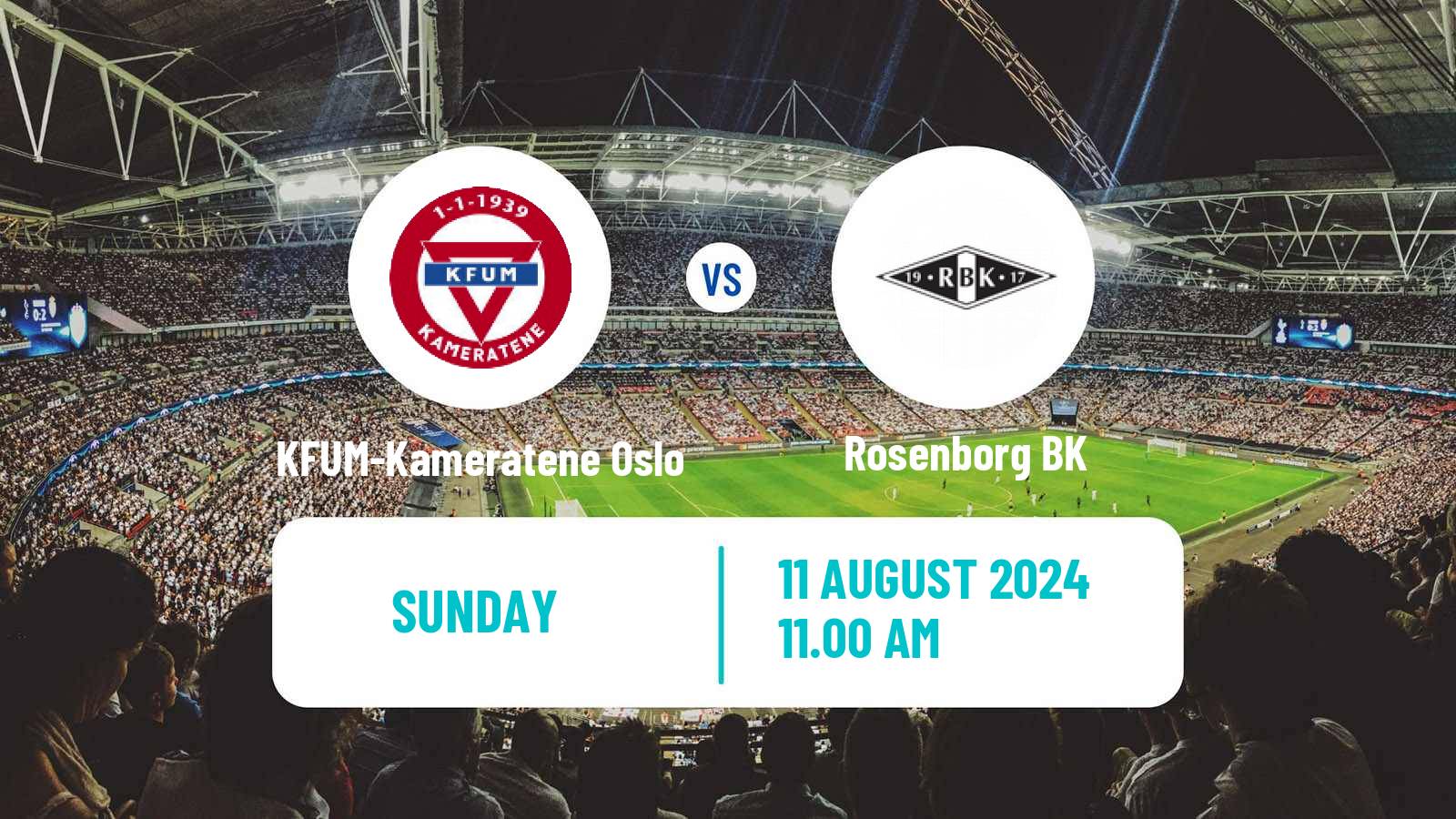 Soccer Norwegian Eliteserien KFUM-Kameratene Oslo - Rosenborg