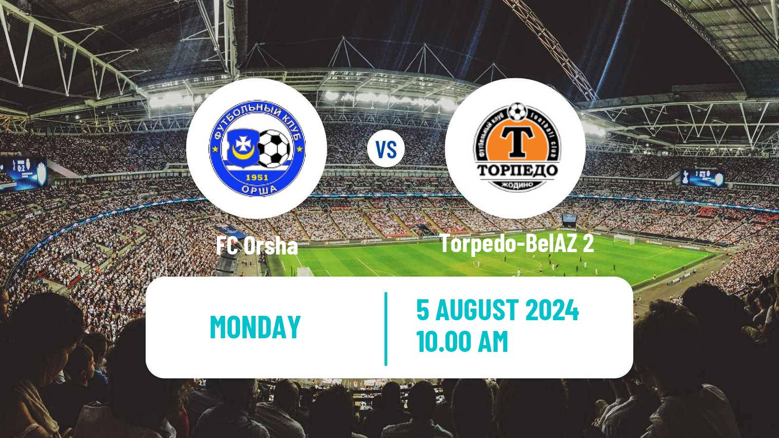 Soccer Belarusian Pershaya Liga Orsha - Torpedo-BelAZ 2