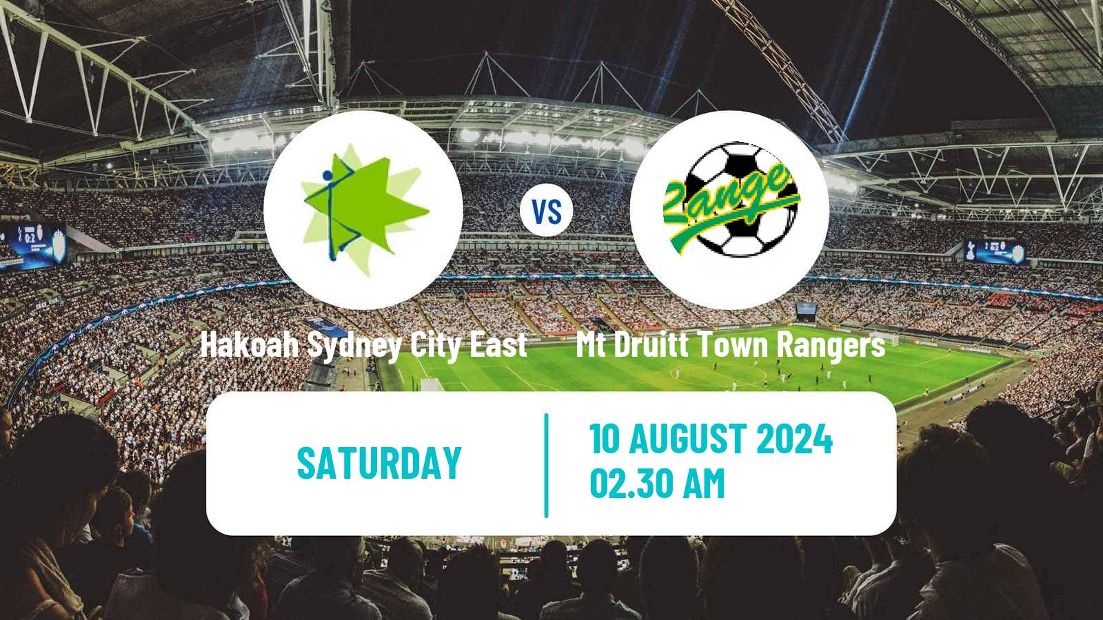 Soccer Australian NSW League One Hakoah Sydney City East - Mt Druitt Town Rangers