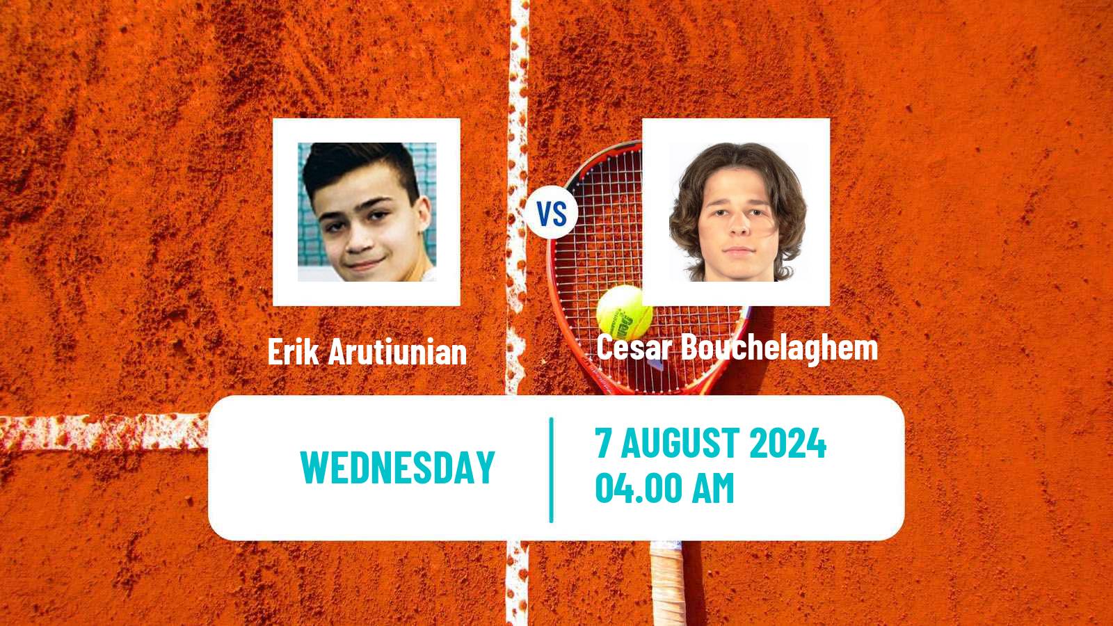 Tennis ITF M15 Monastir 32 Men Erik Arutiunian - Cesar Bouchelaghem