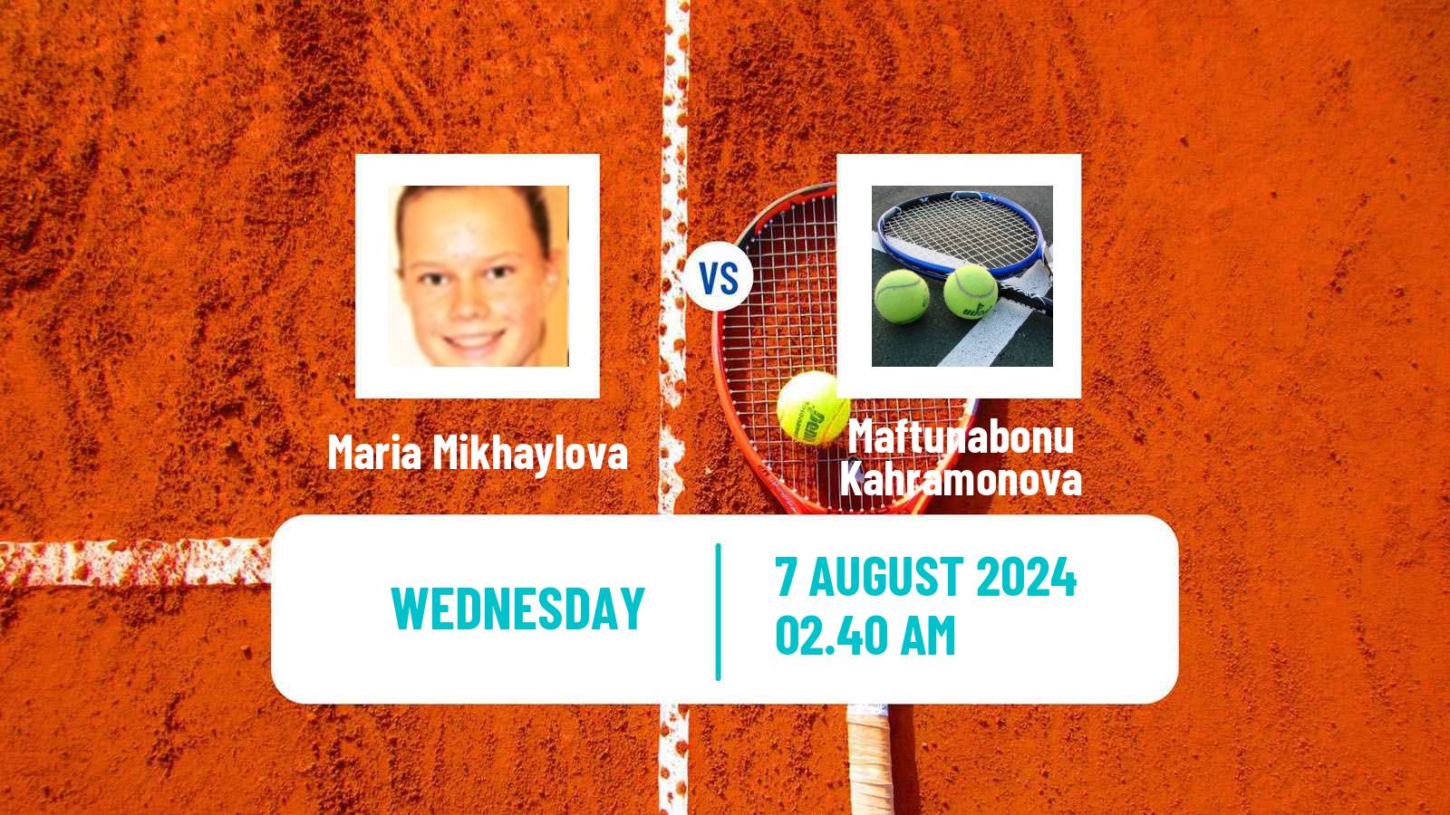 Tennis ITF W15 Ust Kamenogorsk 2 Women Maria Mikhaylova - Maftunabonu Kahramonova