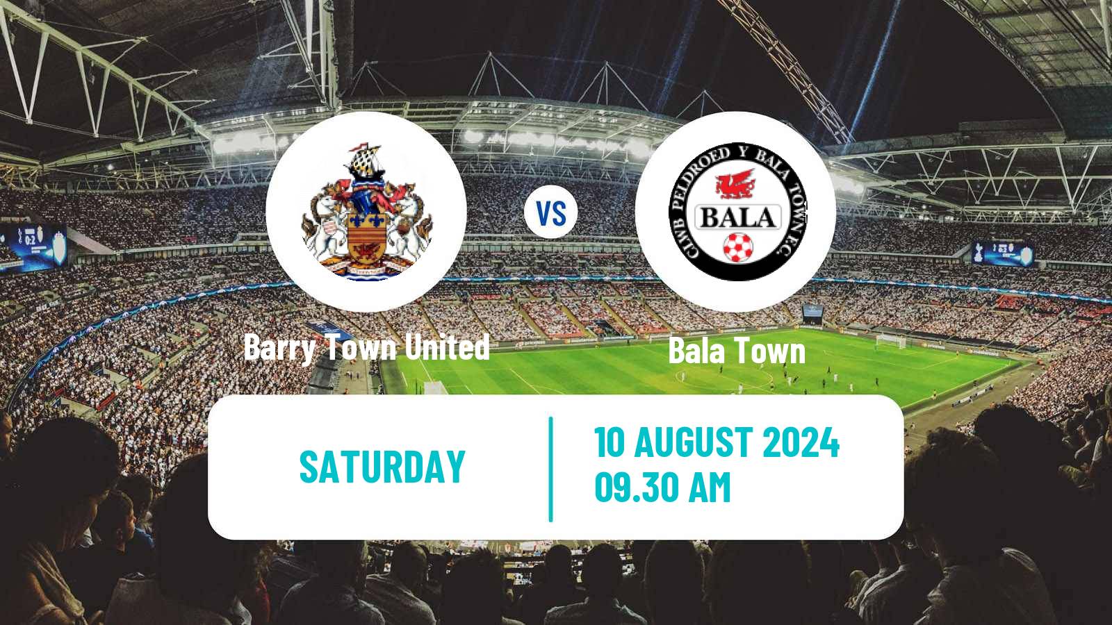 Soccer Welsh Cymru Premier Barry Town United - Bala Town