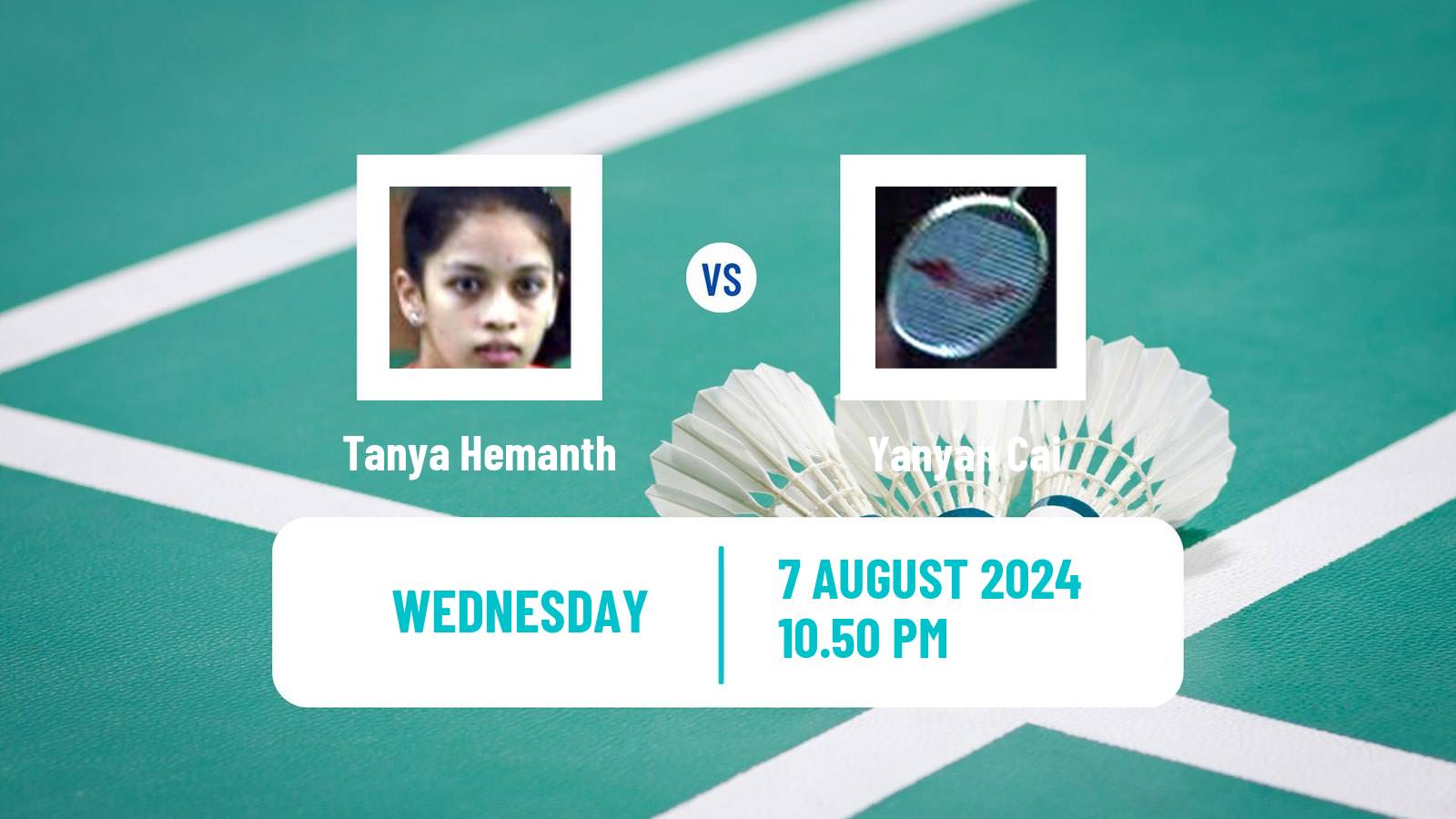 Badminton BWF World Tour China Masters 2 Women Tanya Hemanth - Yanyan Cai