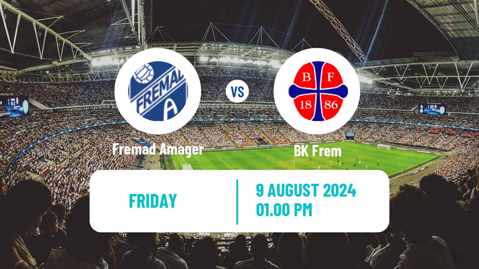 Soccer Danish 2 Division Fremad Amager - BK Frem