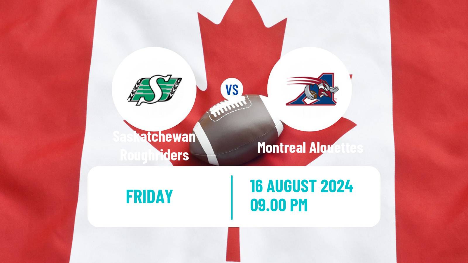 Canadian football CFL Saskatchewan Roughriders - Montreal Alouettes