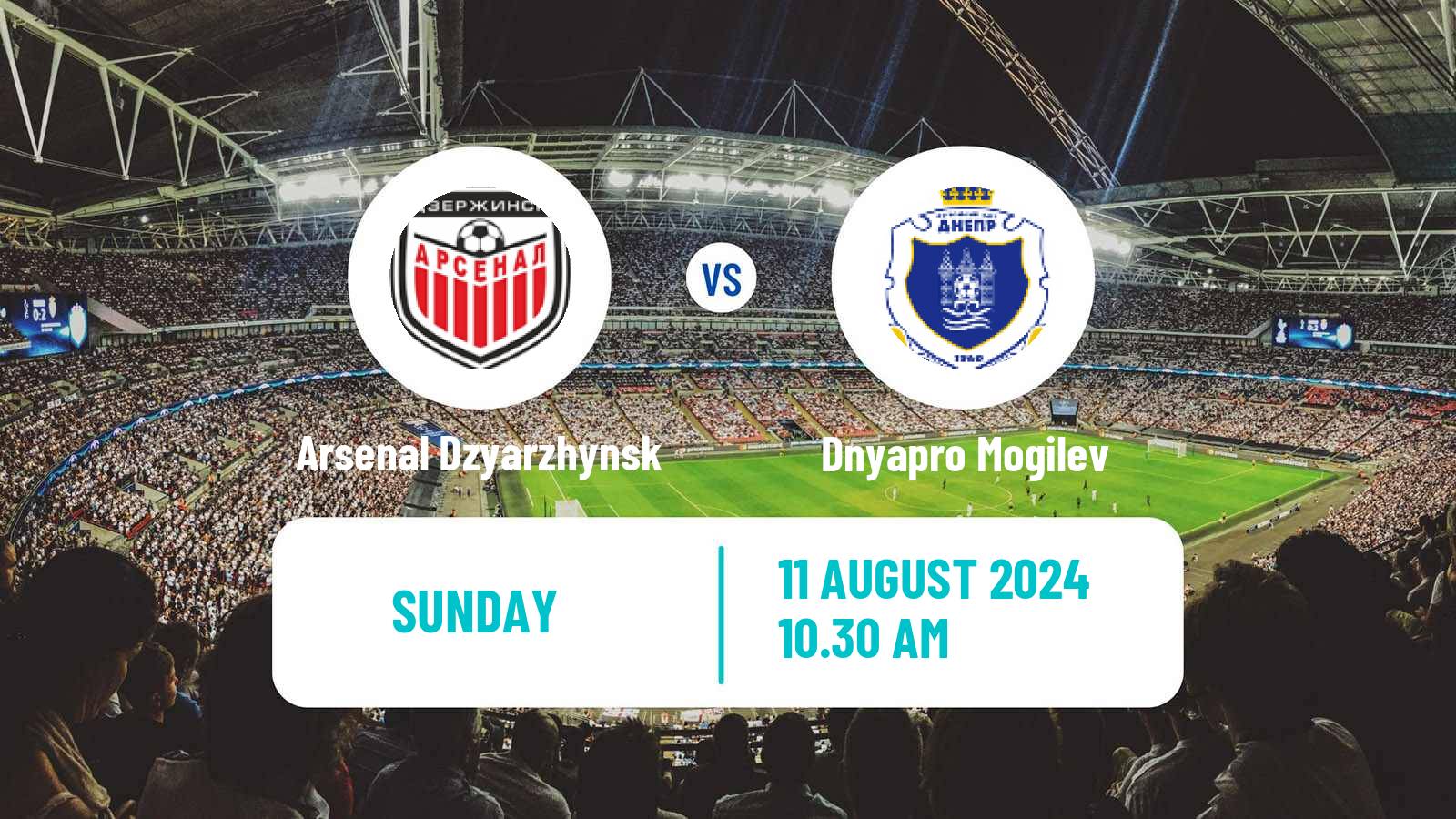 Soccer Belarusian Vysshaya Liga Arsenal Dzyarzhynsk - Dnyapro Mogilev