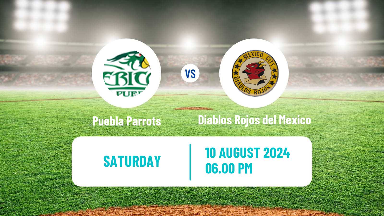 Baseball LMB Puebla Parrots - Diablos Rojos del Mexico