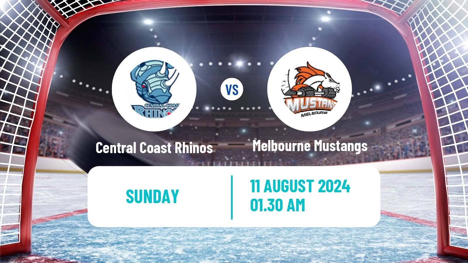 Hockey Australian Ice Hockey League Central Coast Rhinos - Melbourne Mustangs