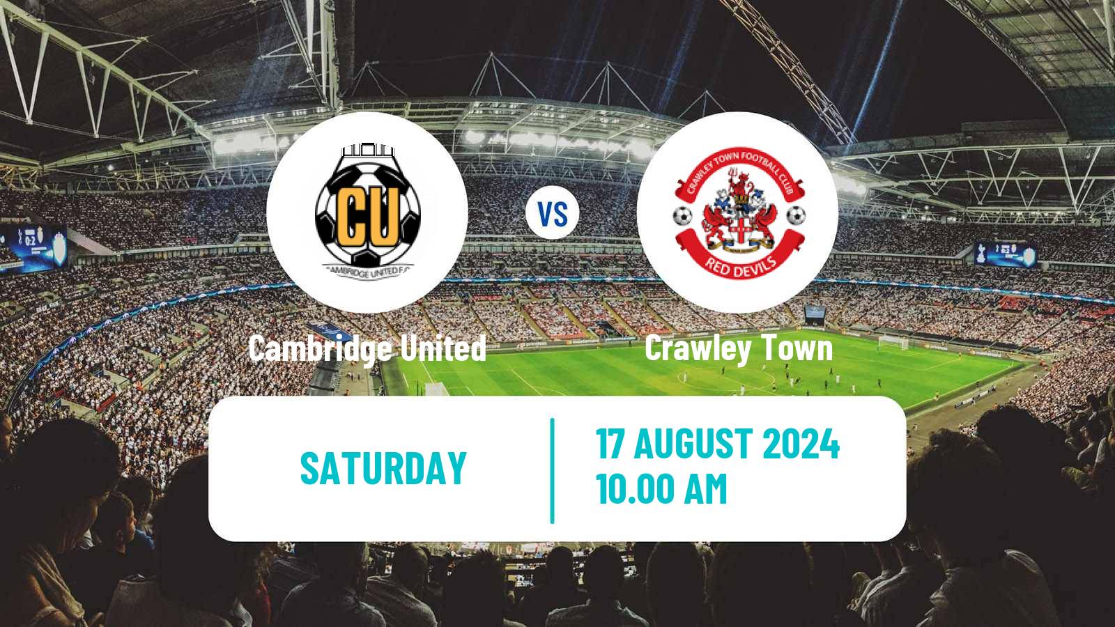 Soccer English League One Cambridge United - Crawley Town