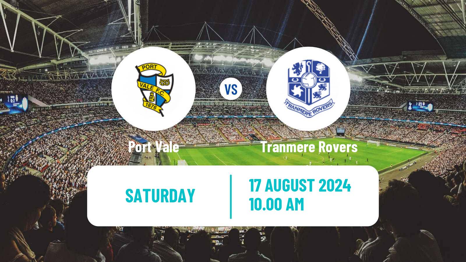 Soccer English League Two Port Vale - Tranmere Rovers