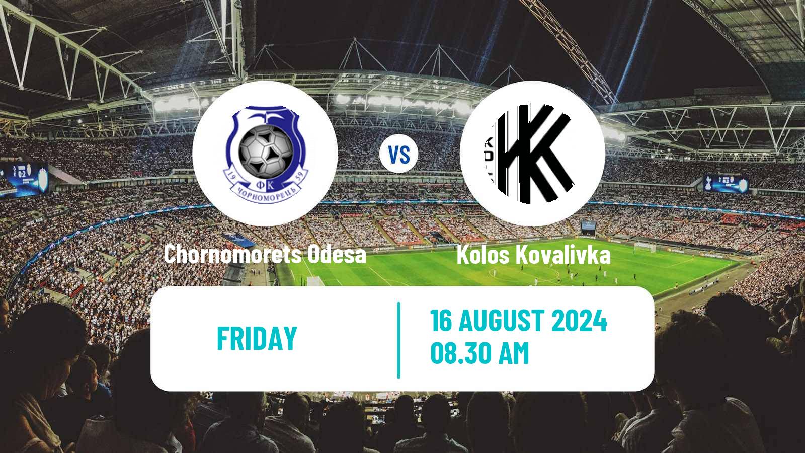 Soccer Ukrainian Premier League Chornomorets Odesa - Kolos Kovalivka