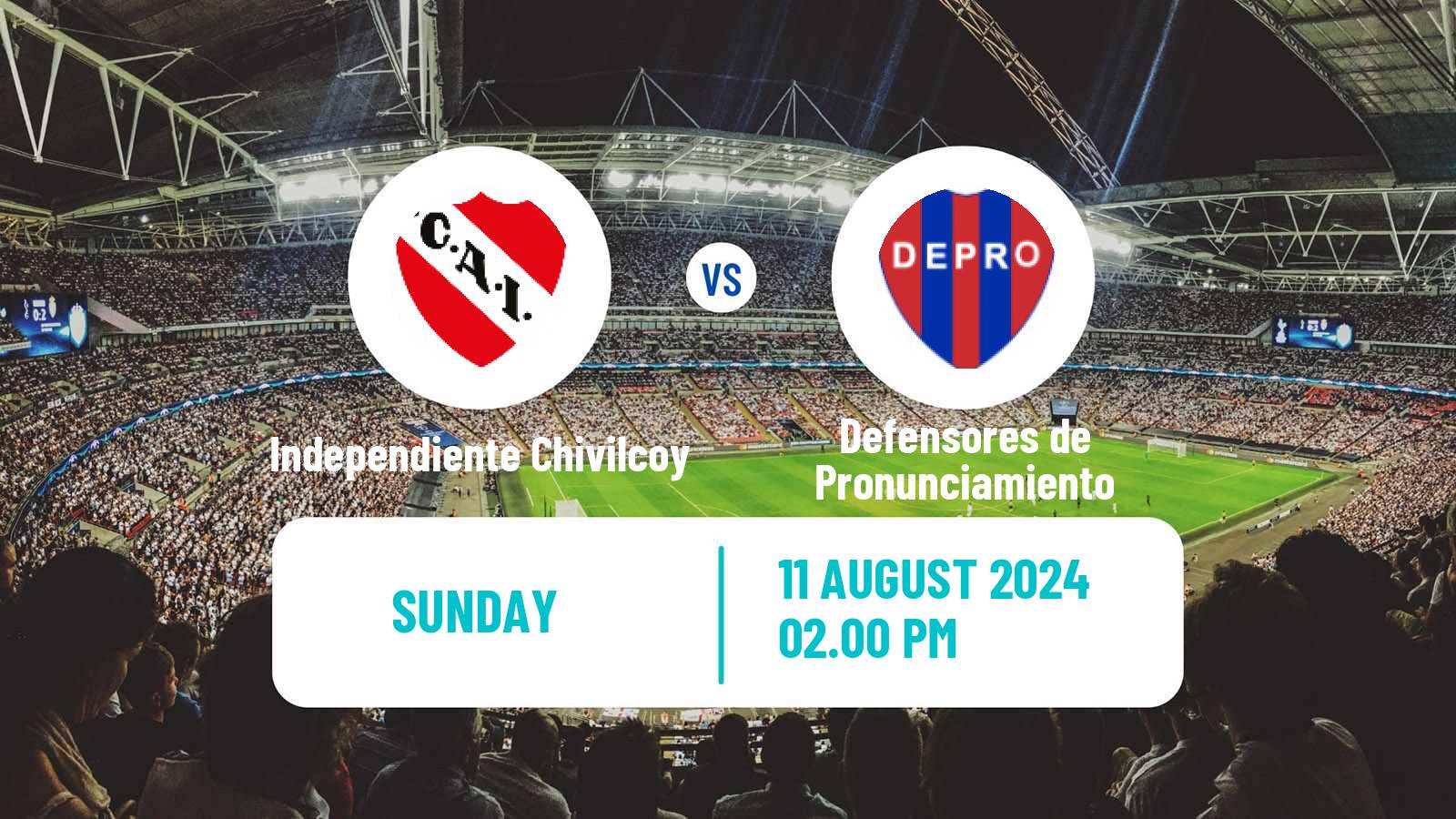 Soccer Argentinian Torneo Federal Independiente Chivilcoy - Defensores de Pronunciamiento