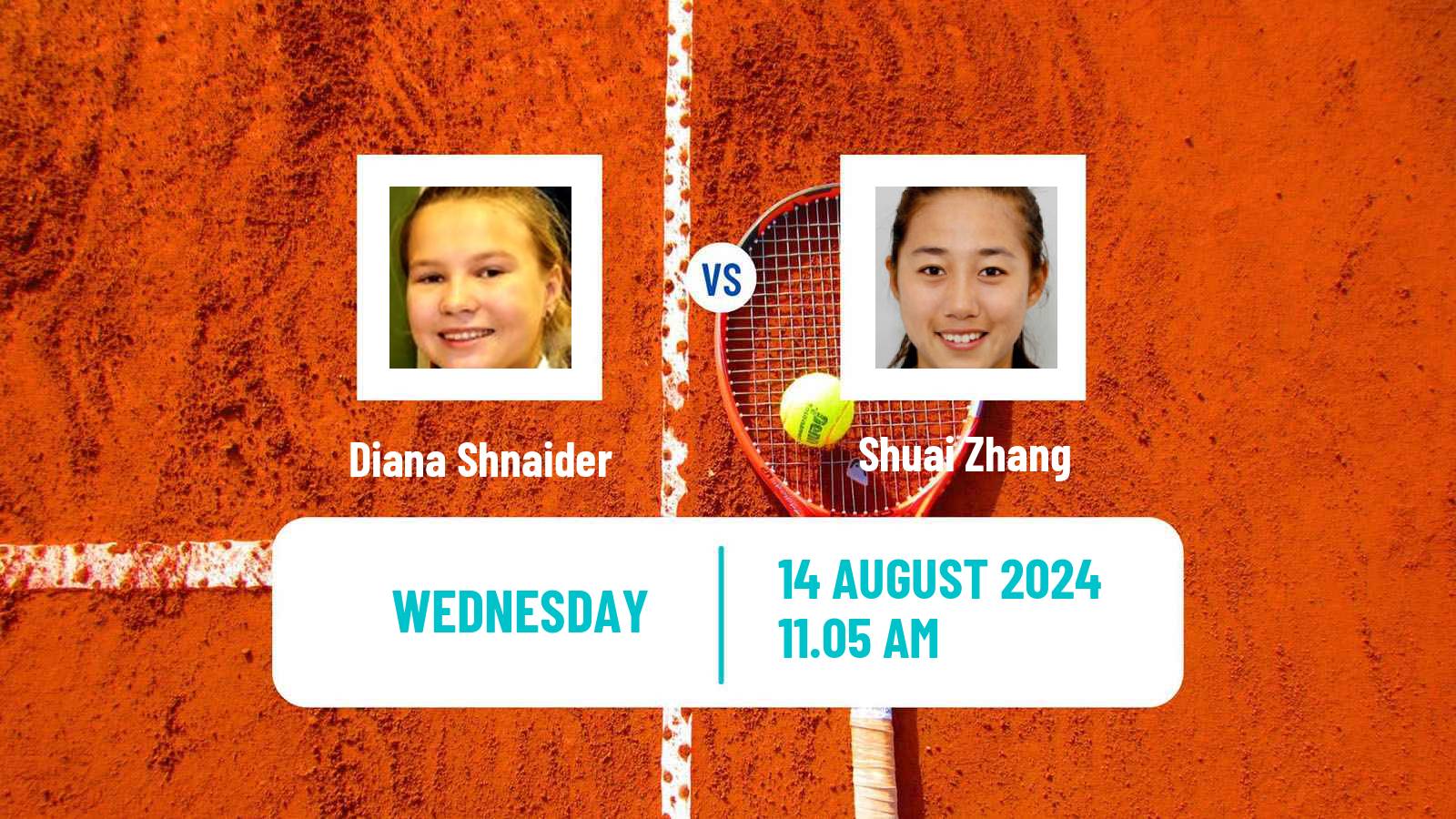 Tennis WTA Cincinnati Diana Shnaider - Shuai Zhang