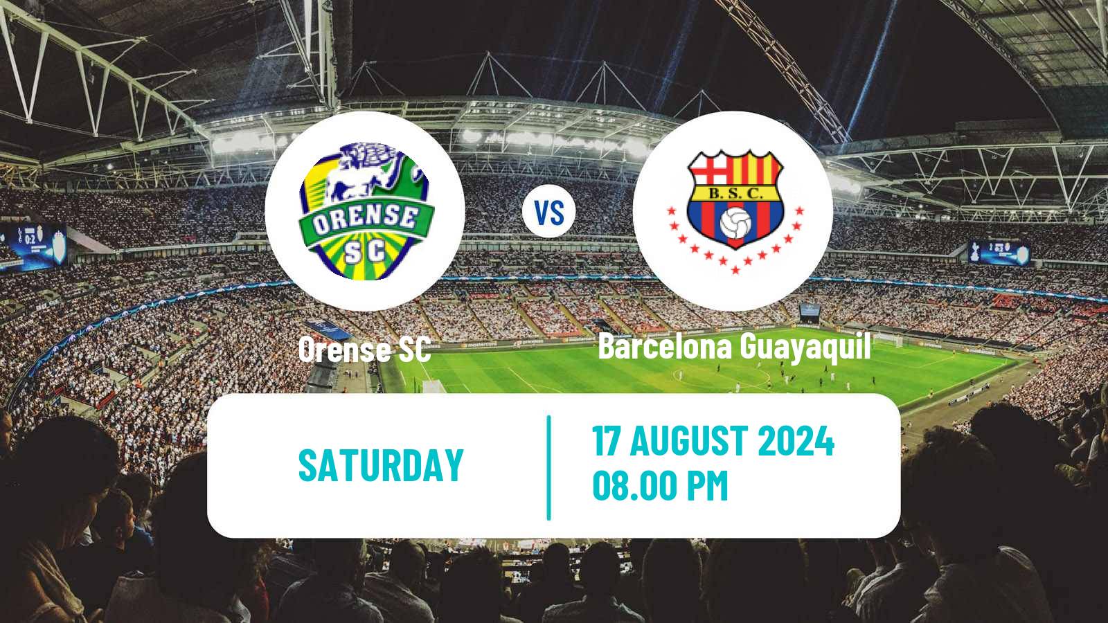 Soccer Ecuadorian Liga Pro Orense - Barcelona Guayaquil