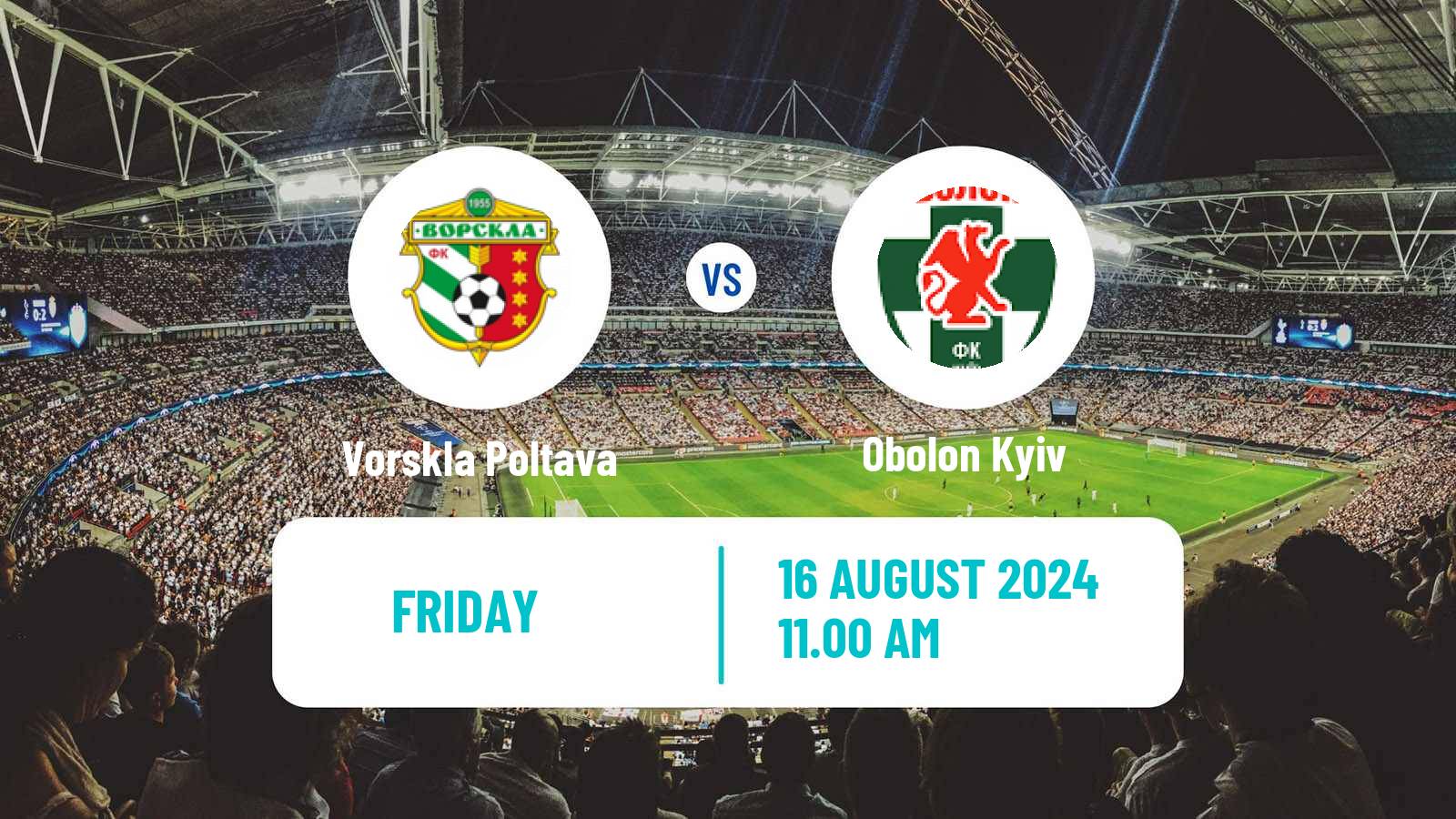 Soccer Ukrainian Premier League Vorskla Poltava - Obolon