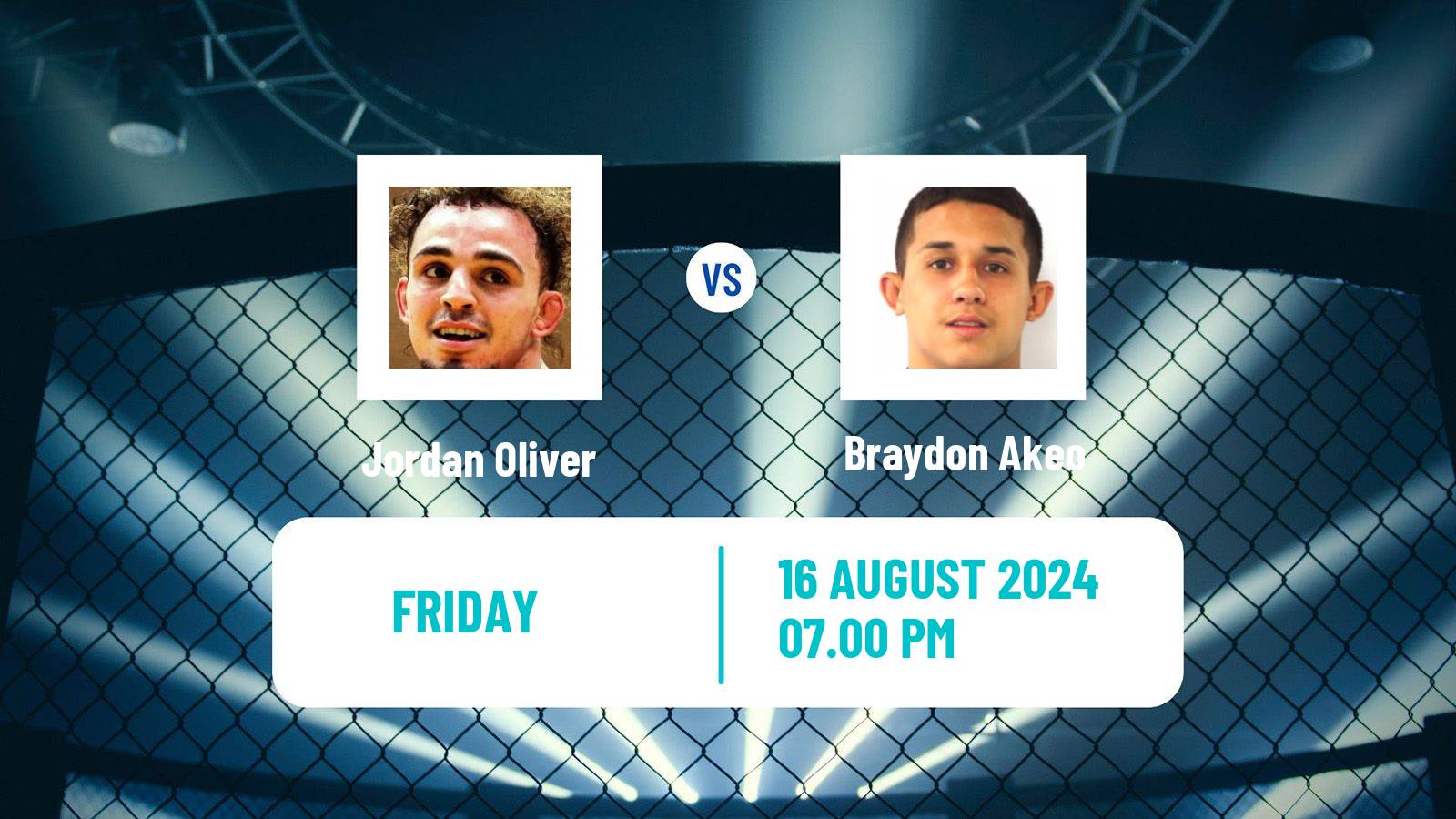 MMA Featherweight Pfl Men Jordan Oliver - Braydon Akeo