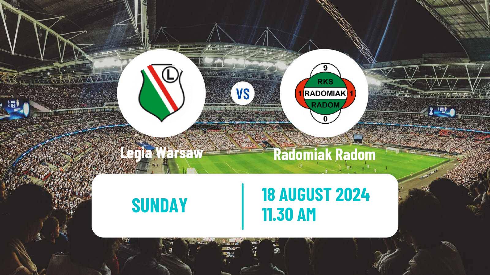 Soccer Polish Ekstraklasa Legia Warsaw - Radomiak Radom