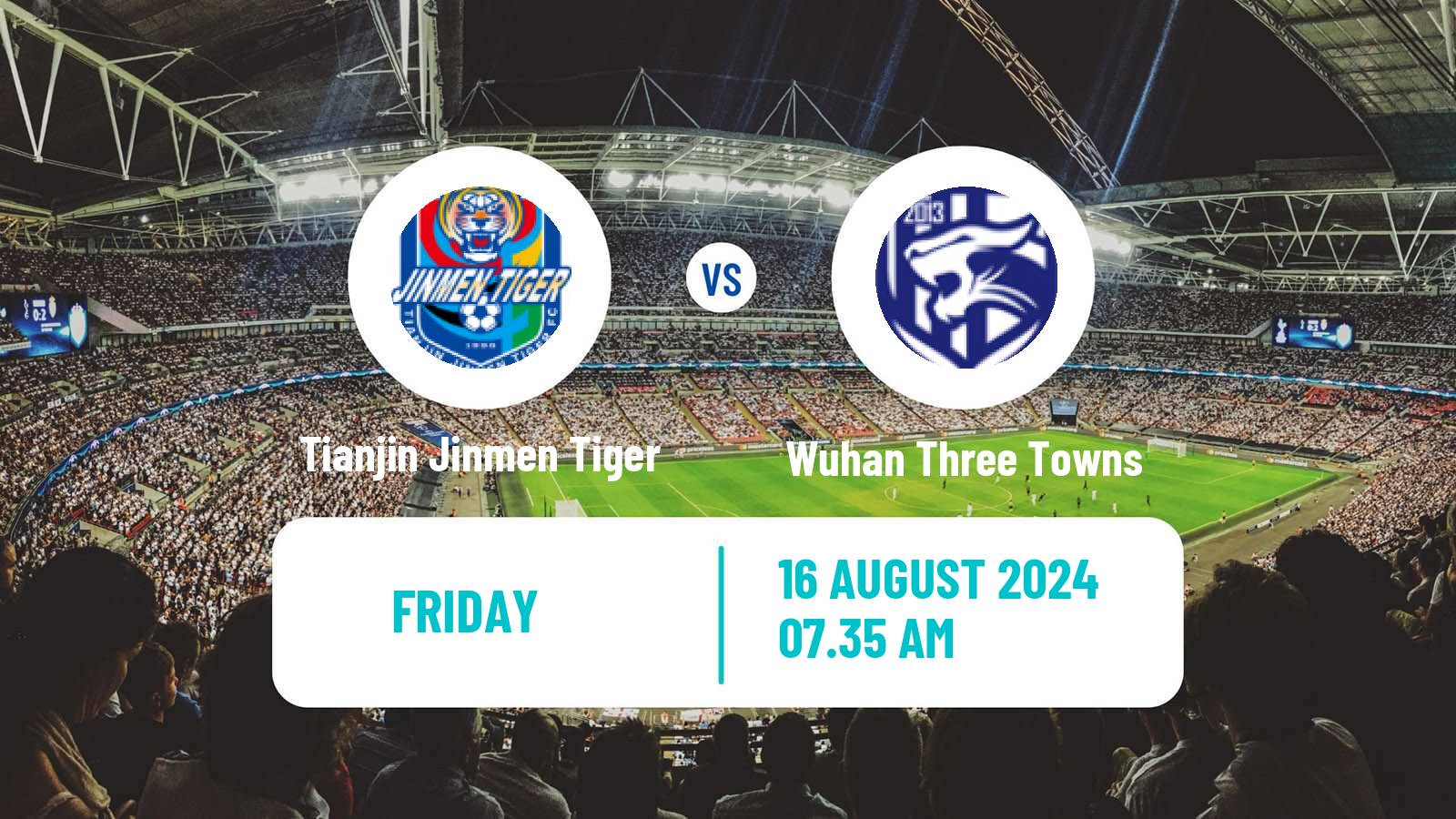 Soccer Chinese Super League Tianjin Jinmen Tiger - Wuhan Three Towns