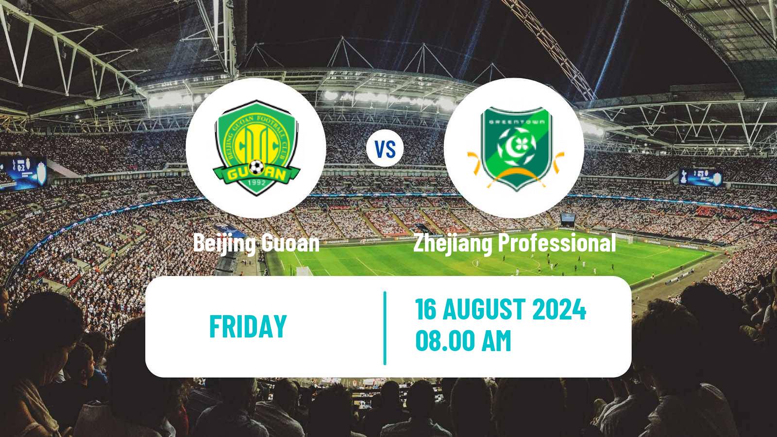 Soccer Chinese Super League Beijing Guoan - Zhejiang Professional