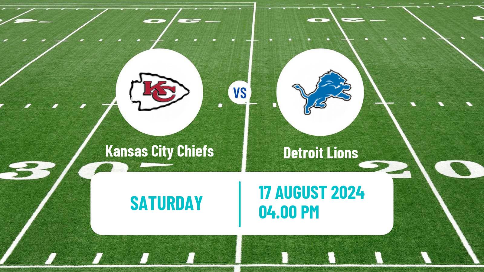 American football NFL Kansas City Chiefs - Detroit Lions