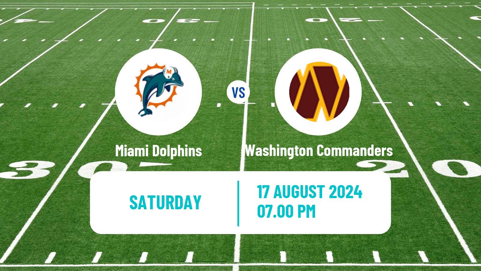 American football NFL Miami Dolphins - Washington Commanders