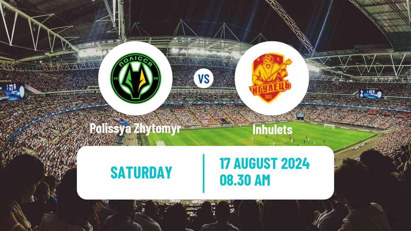 Soccer Ukrainian Premier League Polissya Zhytomyr - Inhulets