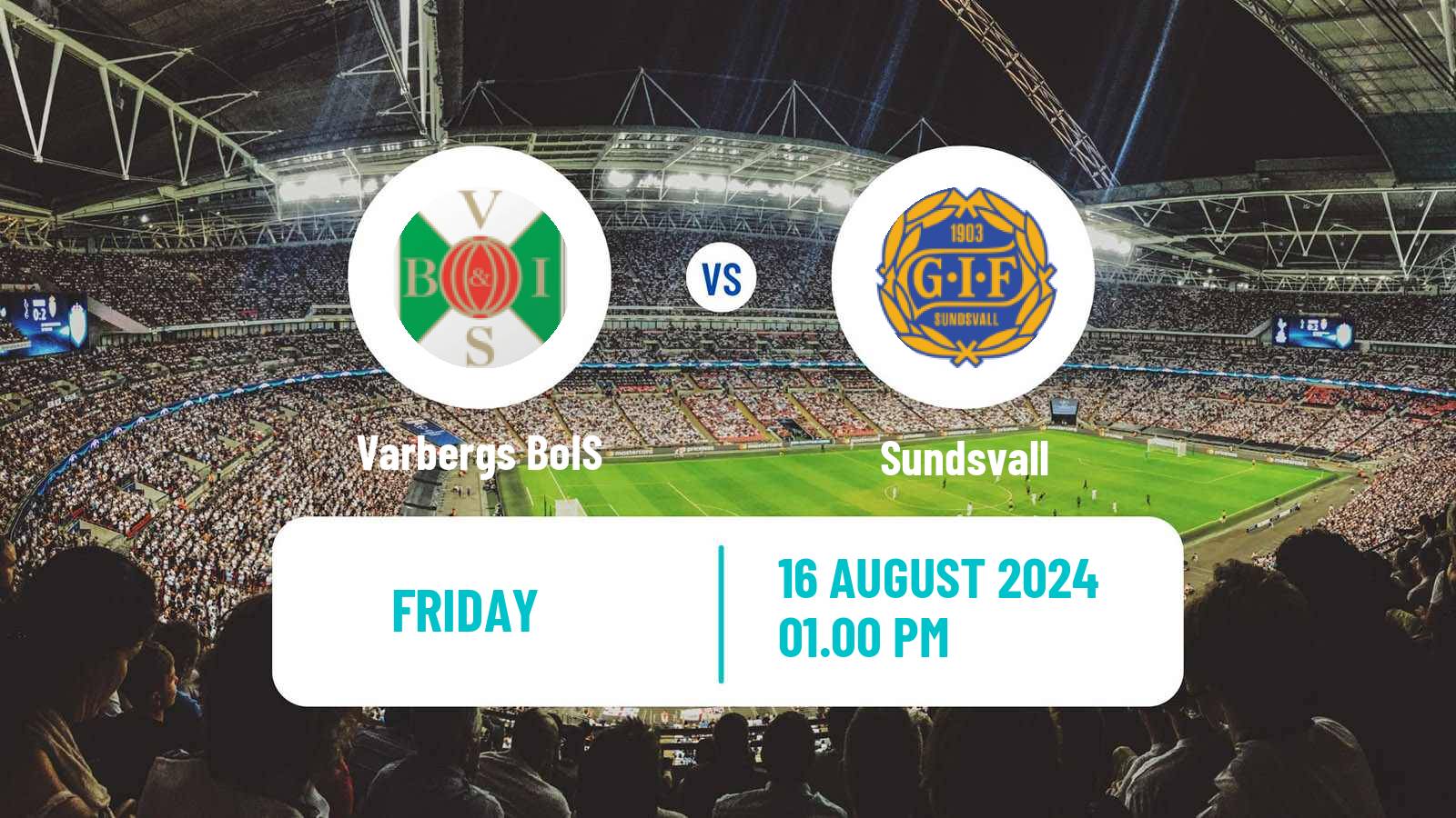 Soccer Swedish Superettan Varbergs BoIS - Sundsvall