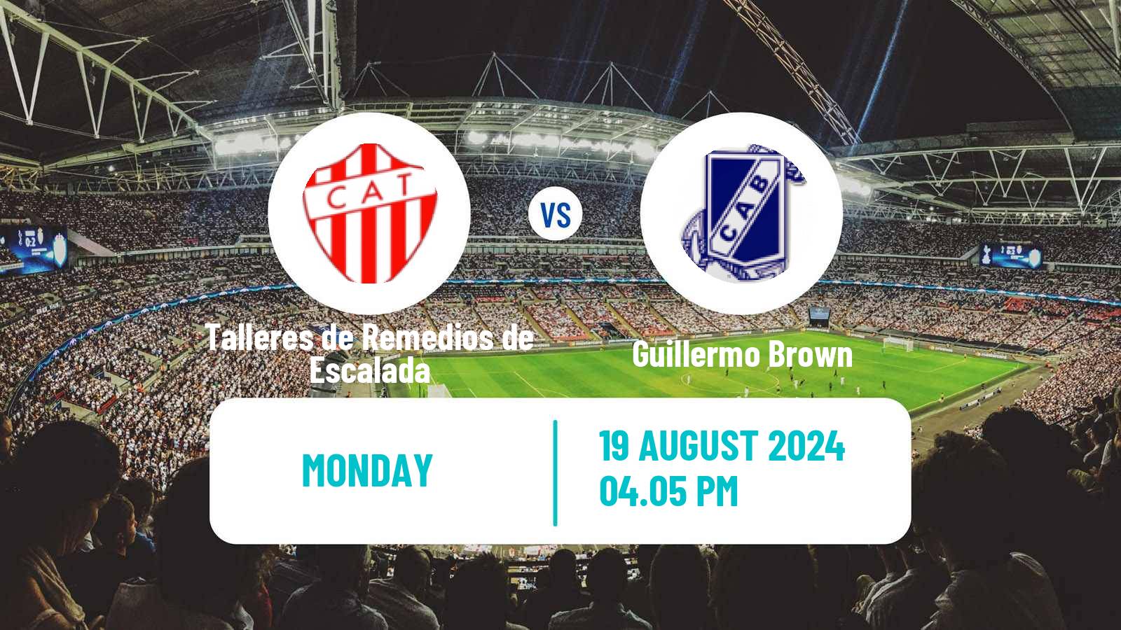 Soccer Argentinian Primera Nacional Talleres de Remedios de Escalada - Guillermo Brown