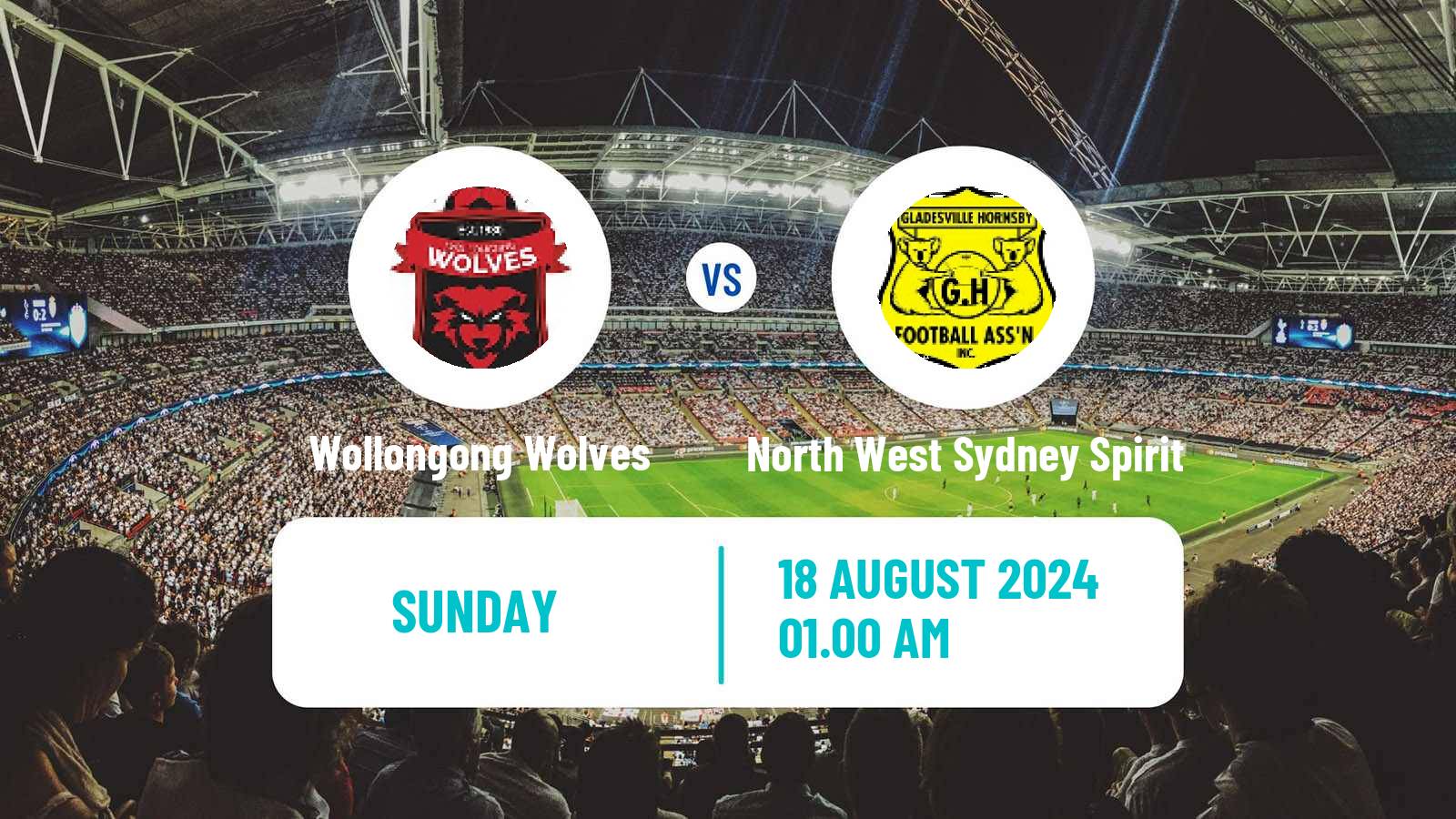 Soccer Australian NPL NSW Wollongong Wolves - North West Sydney Spirit