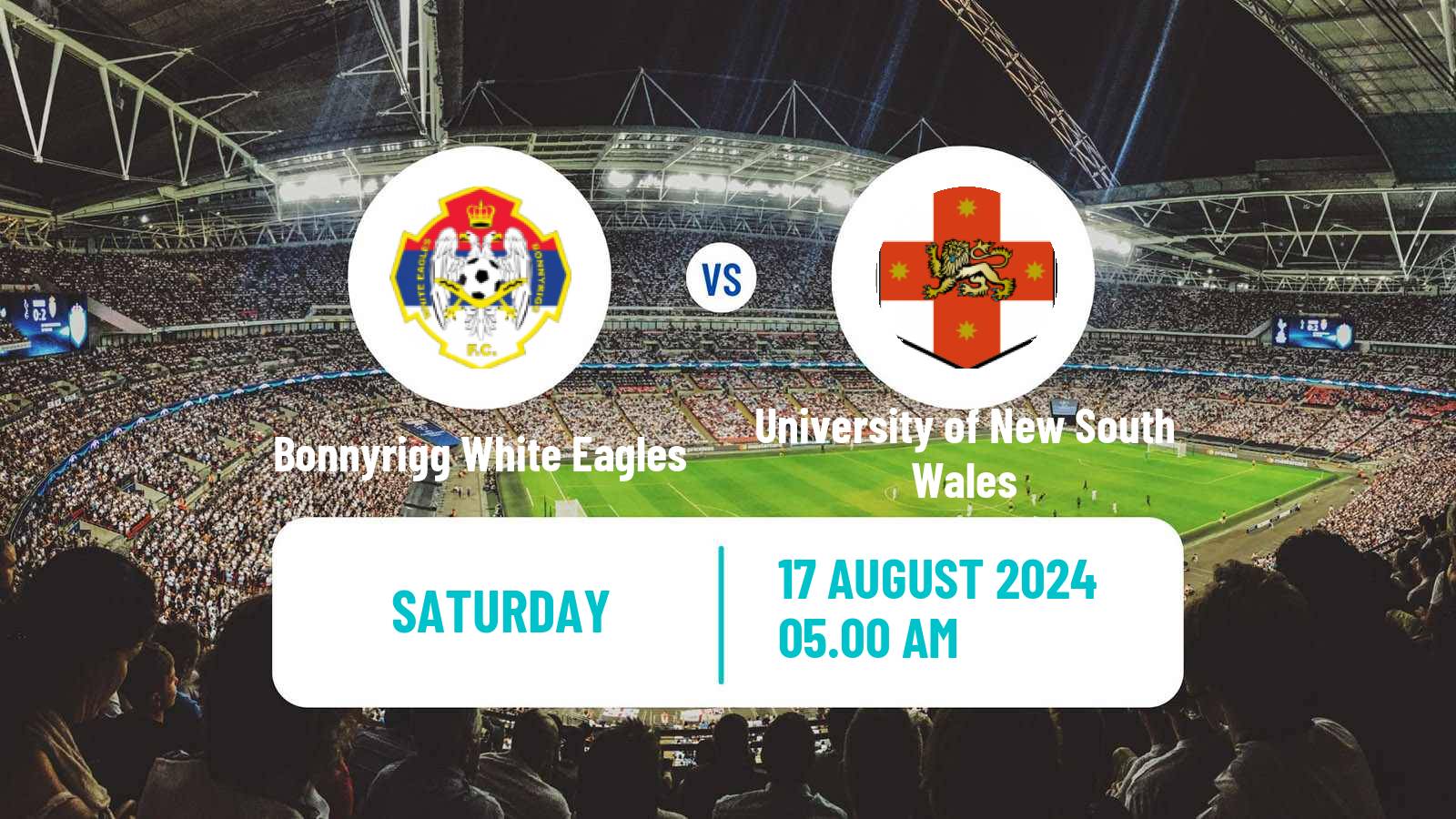 Soccer Australian NSW League One Bonnyrigg White Eagles - University of New South Wales