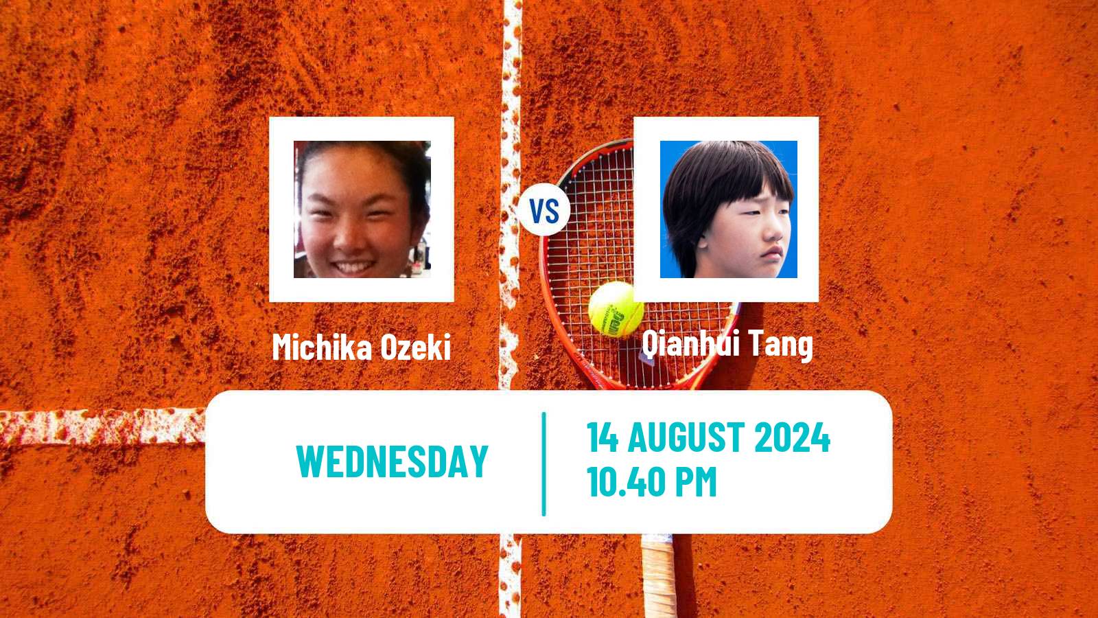 Tennis ITF W15 Xiamen Women Michika Ozeki - Qianhui Tang